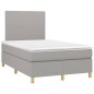 Boxspringbett mit Matratze Hellgrau 120x200 cm Stoff