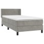 Boxspringbett mit Matratze Hellgrau 90x190 cm Samt