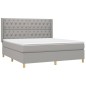 Boxspringbett mit Matratze & LED Hellgrau 160x200 cm Stoff