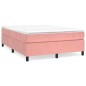 Boxspringbett mit Matratze Rosa 140x200 cm Samt