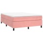 Boxspringbett mit Matratze Rosa 140x200 cm Samt