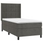 Boxspringbett mit Matratze Dunkelgrau 90x190 cm Samt