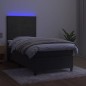 Boxspringbett mit Matratze & LED Dunkelgrau 90x190 cm Samt