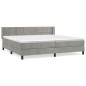 Boxspringbett mit Matratze Hellgrau 200x200 cm Samt