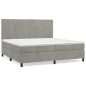 Boxspringbett mit Matratze Hellgrau 200x200 cm Samt