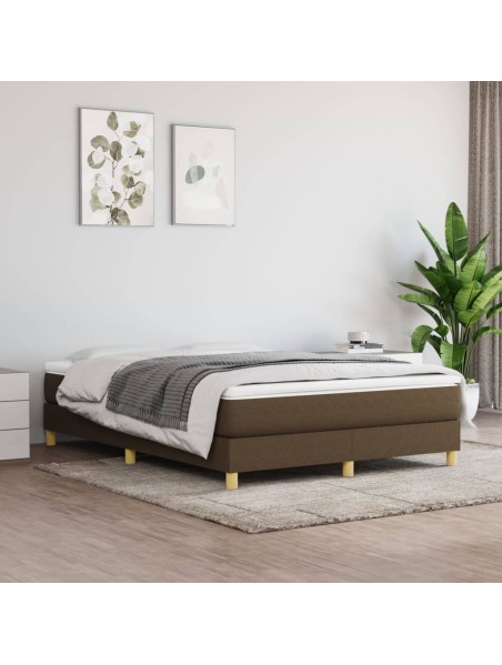 Boxspringbett Dunkelbraun 140x200 cm Stoff