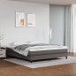 Boxspringbett Grau 160x200 cm Kunstleder