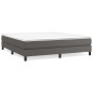 Boxspringbett Grau 160x200 cm Kunstleder