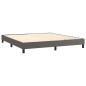 Boxspringbett Grau 160x200 cm Kunstleder