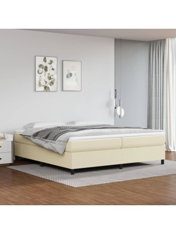 Boxspringbett Creme 200x200 cm Kunstleder