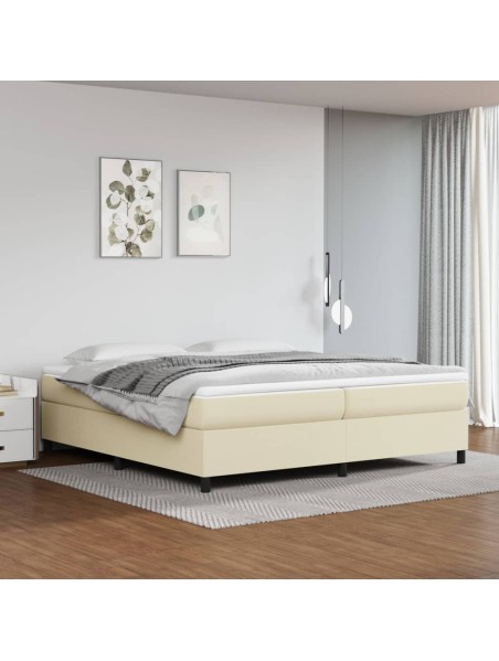 Boxspringbett Creme 200x200 cm Kunstleder