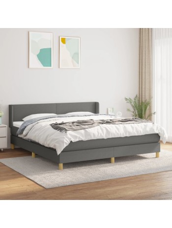 Boxspringbett mit Matratze Dunkelgrau 180x200 cm Stoff