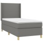 Boxspringbett mit Matratze Dunkelgrau 90x190 cm Stoff