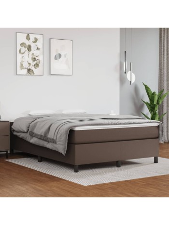 Boxspringbett Braun 140x200 cm Kunstleder