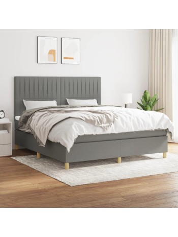 Boxspringbett mit Matratze Dunkelgrau 180x200 cm Stoff