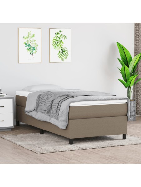 Boxspringbett mit Matratze Taupe 90x200 cm Stoff