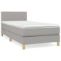 Boxspringbett mit Matratze Hellgrau 80x200 cm Stoff