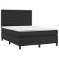 Boxspringbett mit Matratze Schwarz 140x200 cm Kunstleder