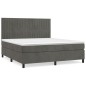 Boxspringbett mit Matratze Dunkelgrau 160x200 cm Samt