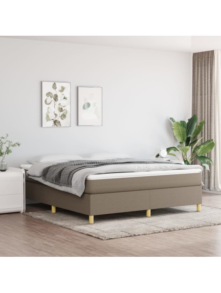 Boxspringbett mit Matratze Taupe 180x200 cm Stoff