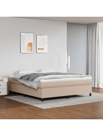 Boxspringbett Matratze Cappuccino-Braun 160x200 cm Kunstleder