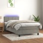 Boxspringbett mit Matratze & LED Hellgrau 80x200 cm Samt