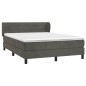 Boxspringbett mit Matratze Dunkelgrau 140x190 cm Samt