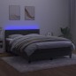 Boxspringbett mit Matratze & LED Dunkelgrau 140x200 cm Samt