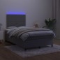 Boxspringbett mit Matratze & LED Dunkelgrau 120x200 cm Samt