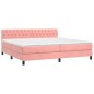 Boxspringbett mit Matratze Rosa 200x200 cm Samt