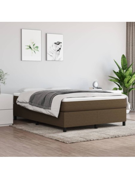 Boxspringbett mit Matratze Dunkelbraun 140x200 cm Stoff