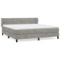 Boxspringbett mit Matratze Hellgrau 180x200 cm Samt