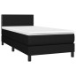 Boxspringbett mit Matratze & LED Schwarz 100x200 cm Stoff