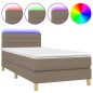 Boxspringbett mit Matratze & LED Taupe 80x200 cm Stoff