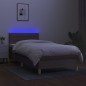 Boxspringbett mit Matratze & LED Taupe 80x200 cm Stoff