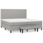 Boxspringbett mit Matratze Hellgrau 200x200 cm Stoff