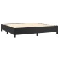 Boxspringbett mit Matratze & LED Schwarz 200x200 cm Kunstleder