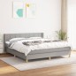 Boxspringbett mit Matratze Hellgrau 160x200 cm Stoff