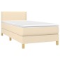 Boxspringbett mit Matratze & LED Creme 90x190 cm Stoff