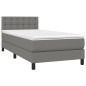 Boxspringbett mit Matratze Dunkelgrau 90x190 cm Stoff