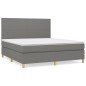 Boxspringbett mit Matratze Dunkelgrau 180x200 cm Stoff