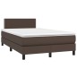 Boxspringbett mit Matratze & LED Braun 120x200 cm Kunstleder