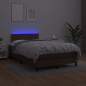 Boxspringbett mit Matratze & LED Braun 120x200 cm Kunstleder