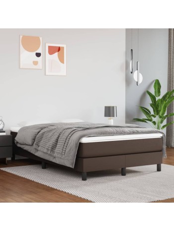 Boxspringbett mit Matratze Braun 120x200 cm Kunstleder