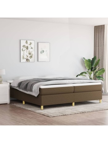 Boxspringbett mit Matratze Dunkelbraun 200x200 cm Stoff