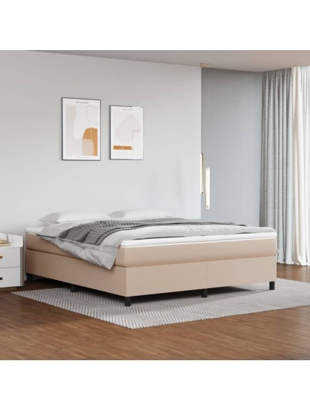 Boxspringbett Matratze Cappuccino-Braun 180x200 cm Kunstleder