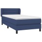 Boxspringbett mit Matratze Blau 80x200 cm Stoff