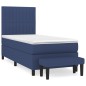 Boxspringbett mit Matratze Blau 90x200 cm Stoff