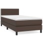 Boxspringbett mit Matratze Braun 100x200 cm Kunstleder