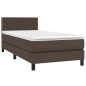 Boxspringbett mit Matratze Braun 100x200 cm Kunstleder